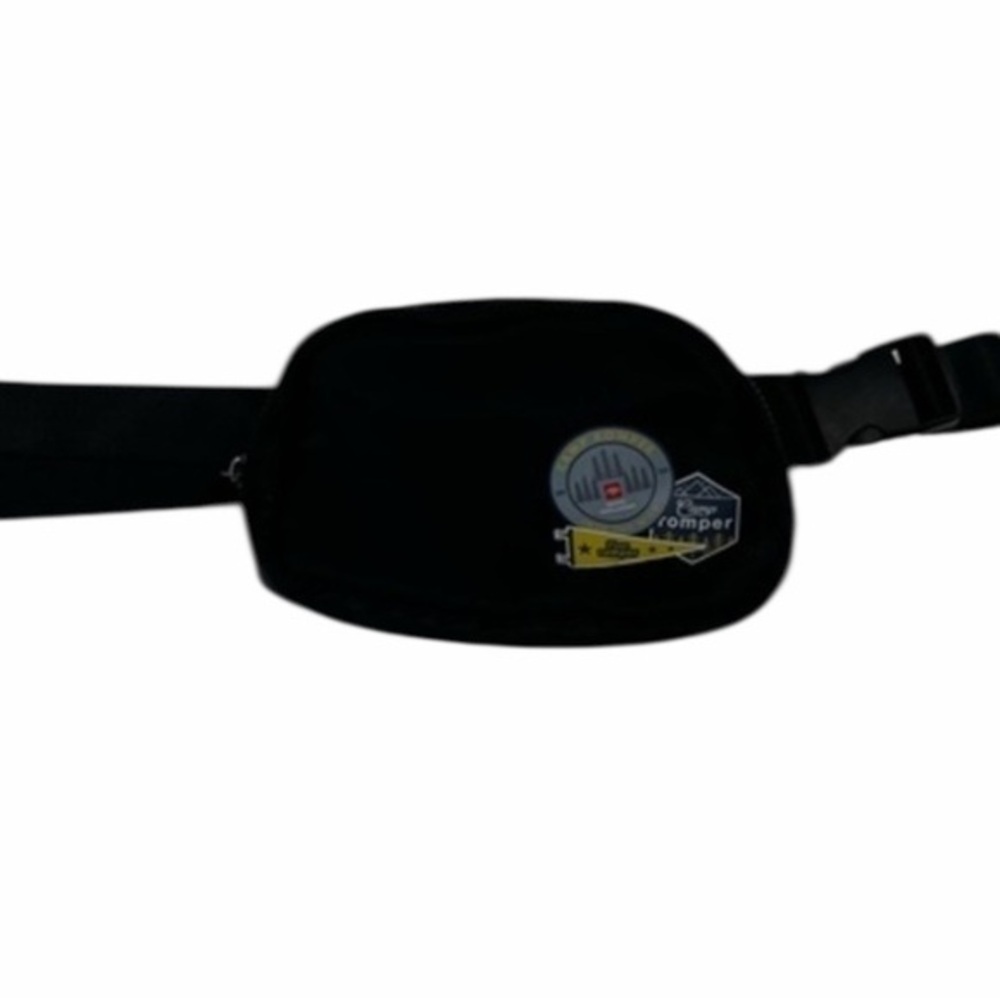 Black Fanny Pack Belt Bag with Logo Patch